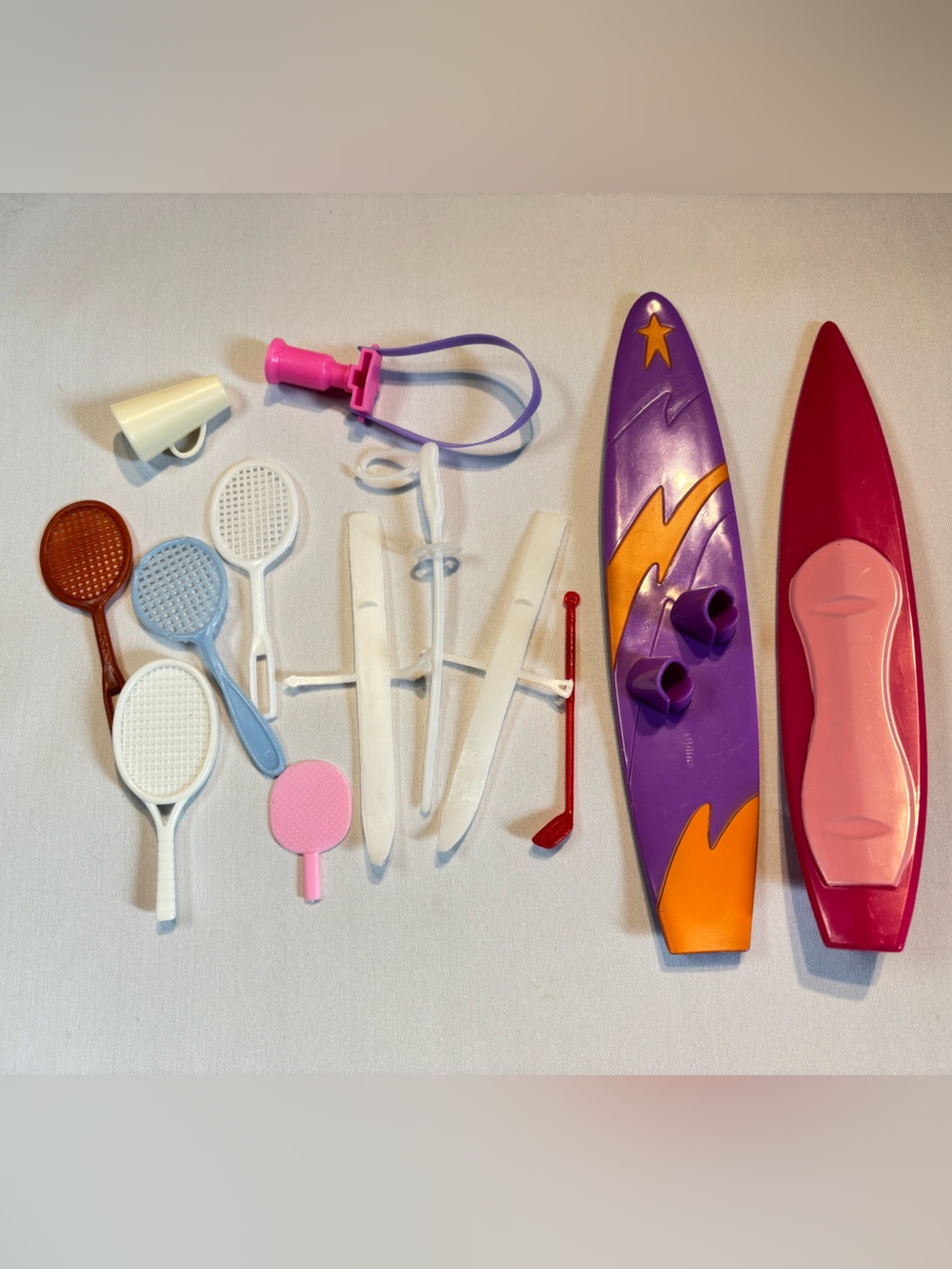 Vintage Barbie Sports Accessory Lot - Surfboards, Tennis, Skis 🎾⛷️! ✨